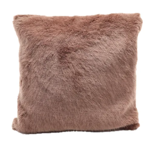 English Pink Lavender Faux Fur Throw Pillow