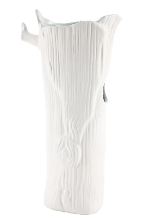 Tree Bark White Ceramic Vase