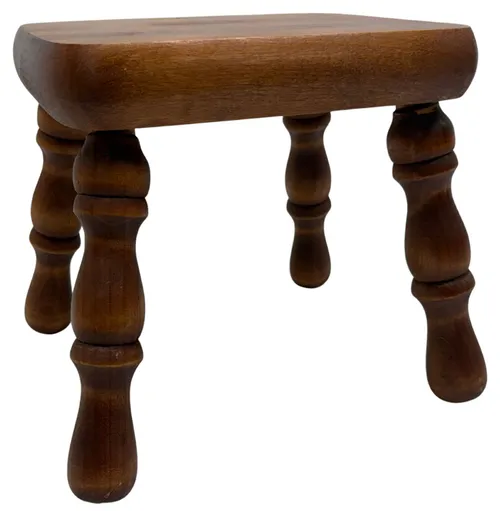 Natural Turned Wooden Stool