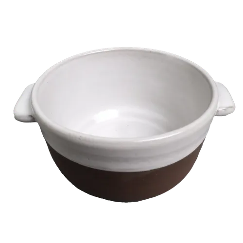 White Dipped Chocolate Brown Round Baking Dish