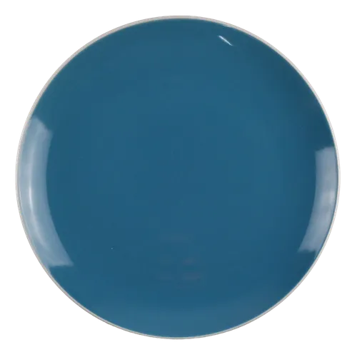Sea Blue With White Rim Dinner Plate