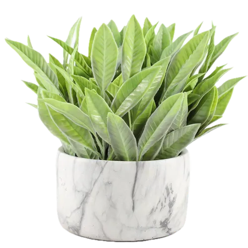Artificial Felt Fern Plant In Marbled Ceramic Pot