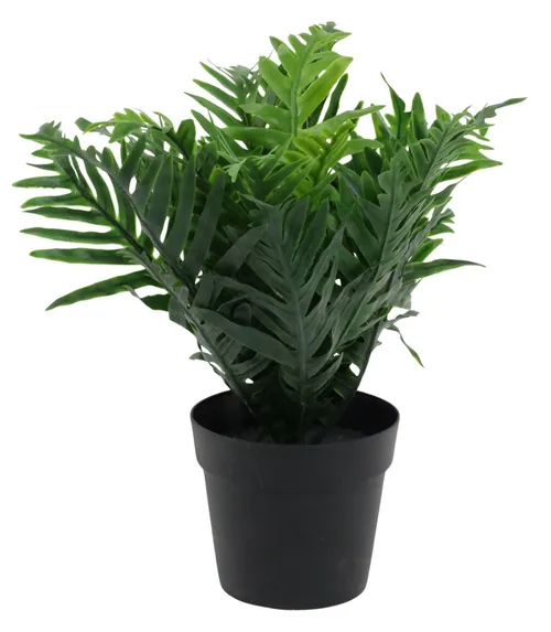 Artificial Small Palm Leaf Plant With Black Pot