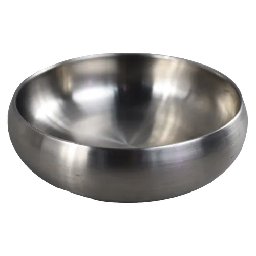 Brushed Stainless Low Profile Metal Serving Bowl