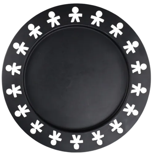 Black Girotondo Round Serving Tray