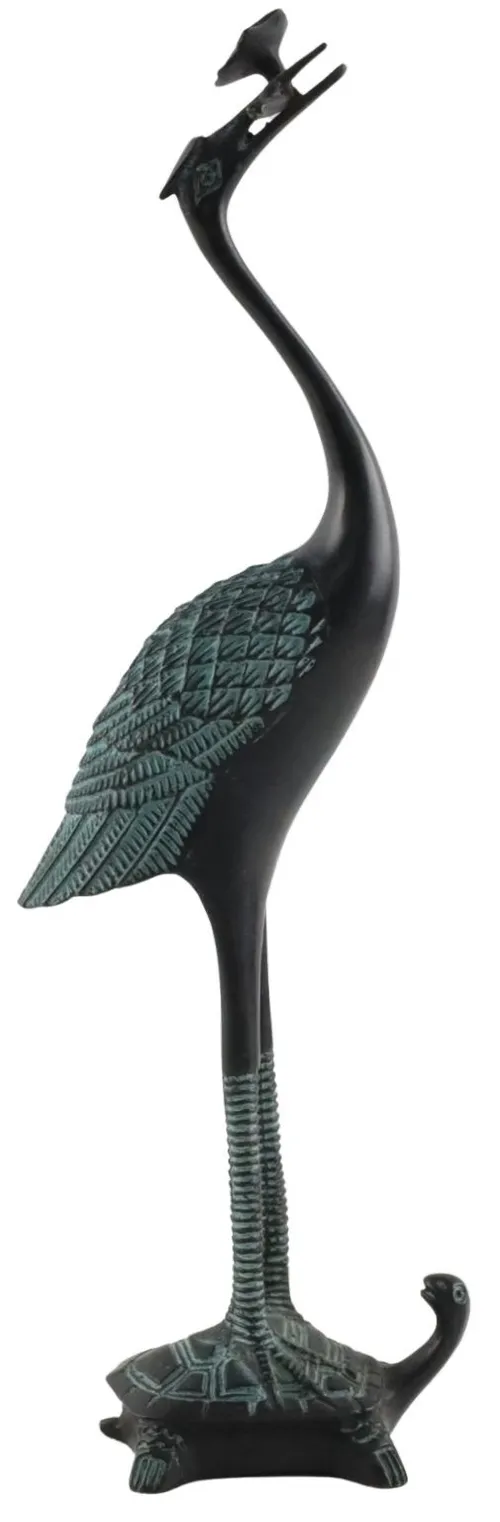 Bronze Crane Statue