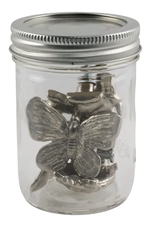 Clear Glass Jar With Butterfly & Bunny Drawer Knobs