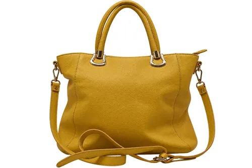 Autumn Yellow Pebbled Leather Shoulder Bag
