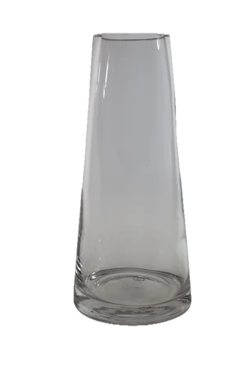 Tapered Clear Glass Vase
