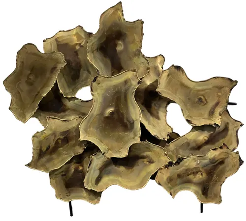 Vintage Brutalist Organic Brass Wall Sculpture