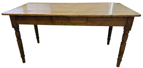 Antique Farmhouse Table With Drawer