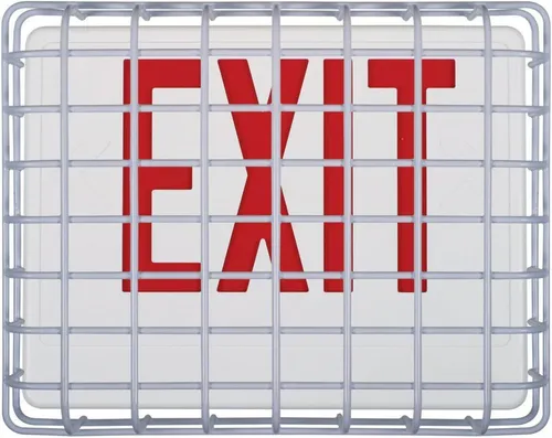 Exit Sign White Steel Coated Wire Protective Cover 