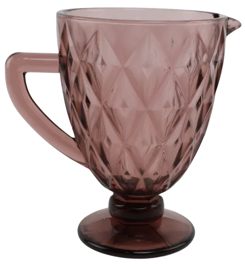 Glass Plum Pitcher With Pedestal Base