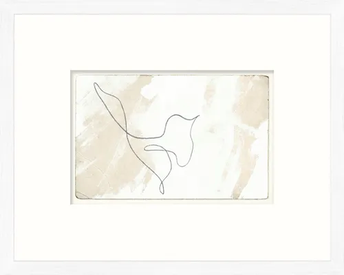 Line Drawing Songbird On Paper With White Frame