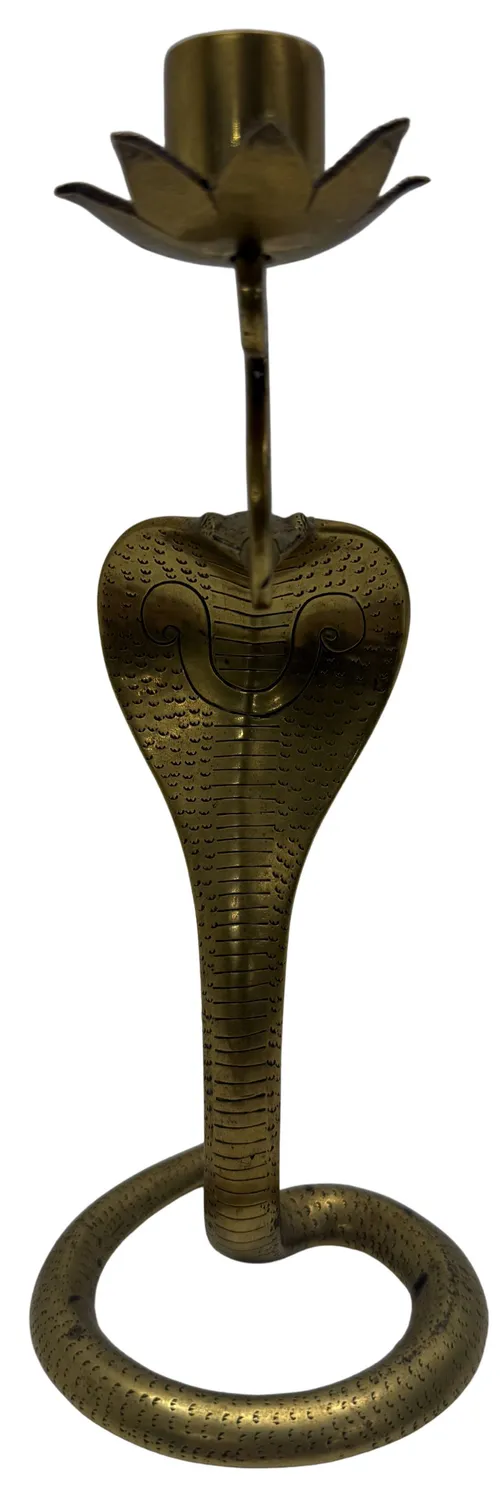 Brass Cobra Snake Taper Candle Holder