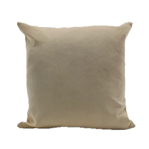 Tufted Zig Zags In Grey & Deep Chestnut With Solid Cream Back Throw Pillow