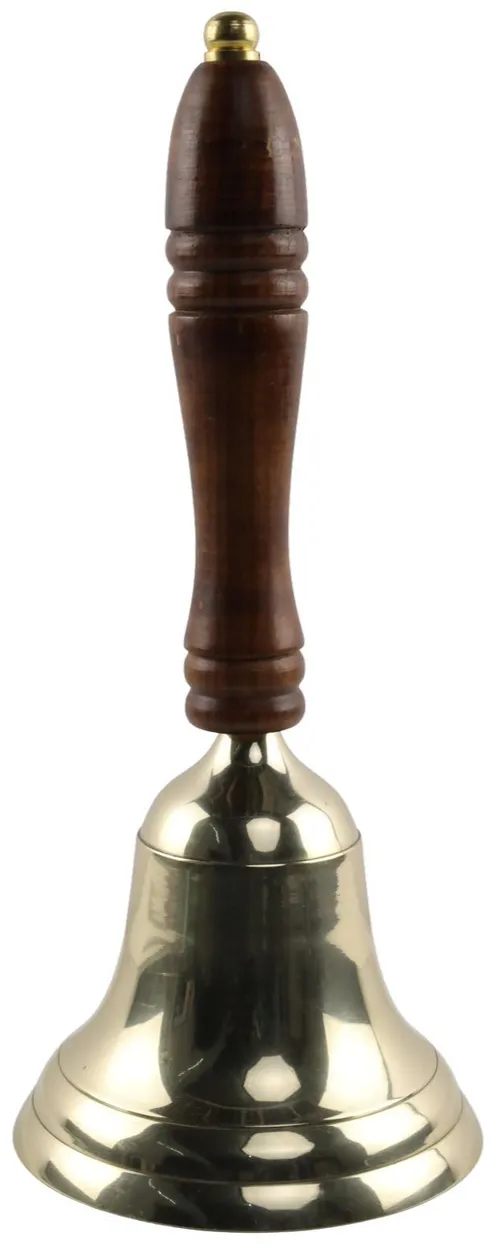 Brass School Bell With Wood Handle