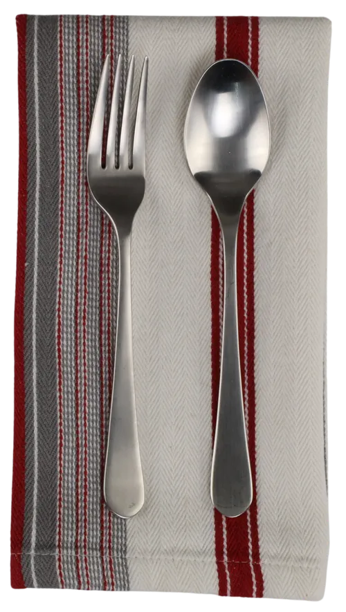 White & Red & Grey Stripe Napkin