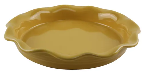 Yellow Ceramic Ruffle Pie Dish