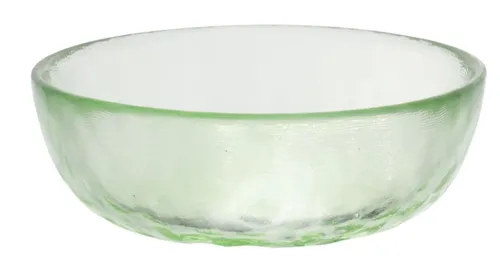 Clear Green Wavy Glass Small Bowl