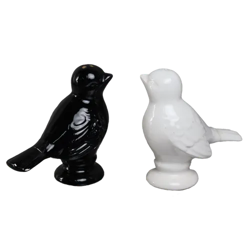 Black & White Song Bird Salt & Pepper Shaker Set