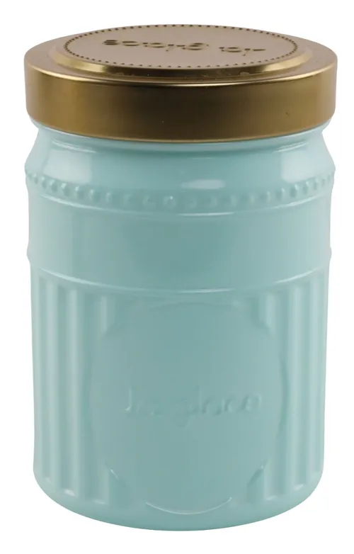 Powder Blue Glass Jar With Lid