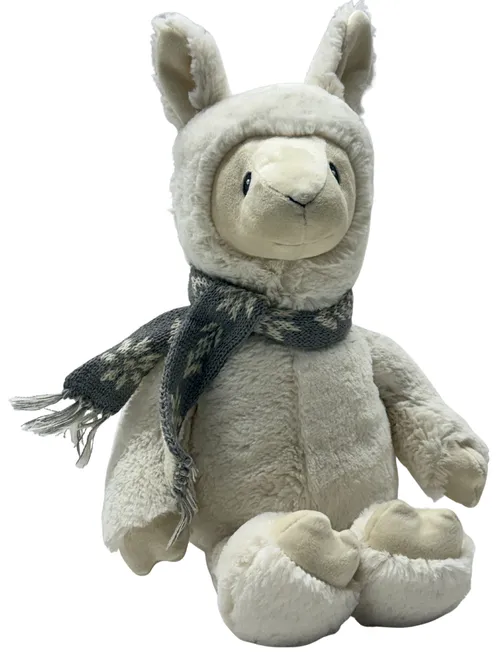 Off White Llama With Scarf Plush Stuffed Animal