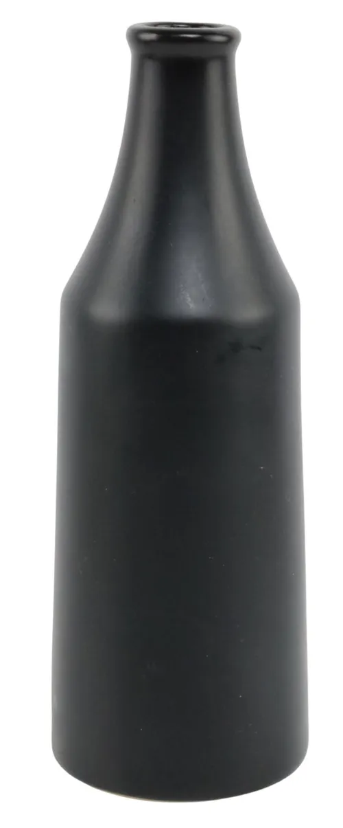 Matte Black Stoneware Oil Bottle
