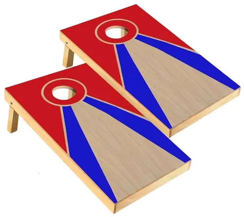 Red & Blue Wood Cornhole Game