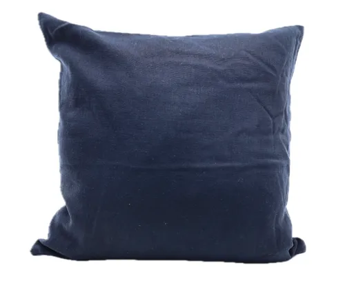 Navy Blue Linen Throw Pillow