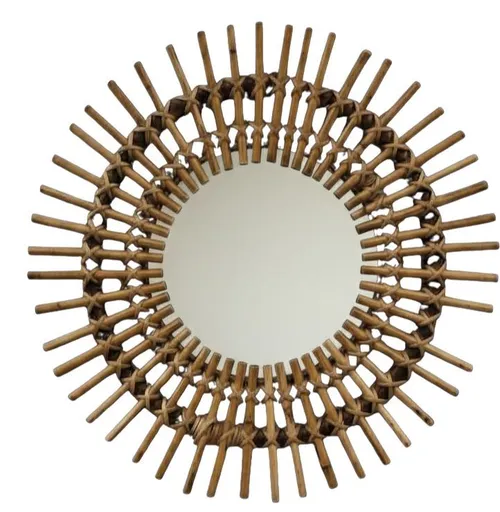 Round Wood Spoke Wall Mirror
