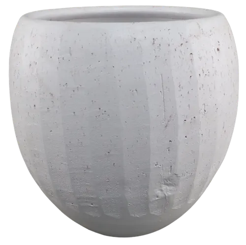 White Textured Plant Pot
