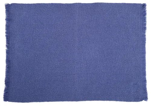 Ultramarine Blue Rectangular Placemat With Fringe