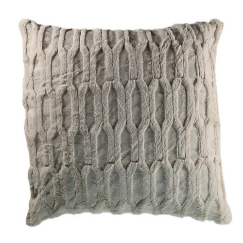 Cream Patterned Throw Pillow