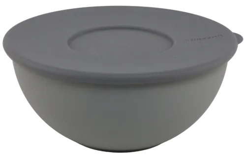 Grey Plastic Reusable Storage Bowl With Lid