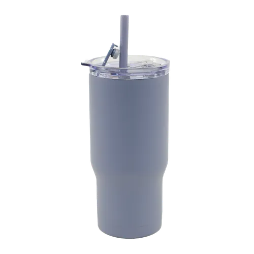 Aircraft Blue Metal Water Bottle With Straw
