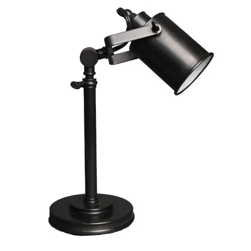 Charcoal Metal Can Shape Angular Desk Lamp