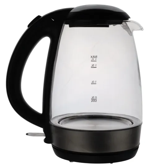Clear Glass & Silver Electric Kettle