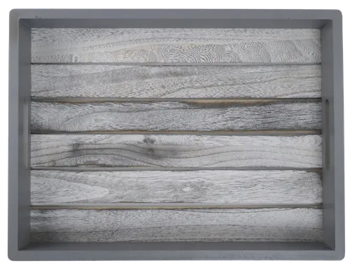 Grey & Wood Decorative Tray
