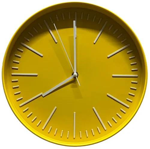 Yellow & White Round Wall Clock
