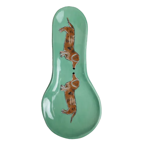 Sniffing Dogs Green Spoon Rest