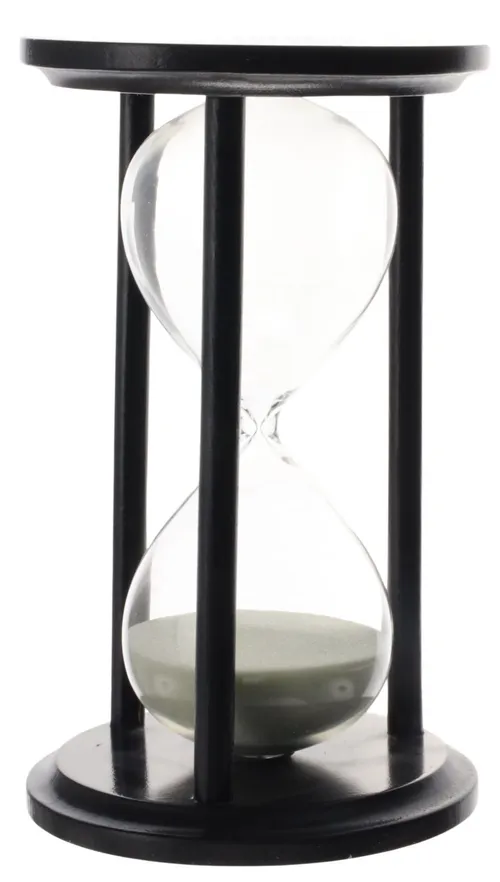 White Sand Timer With Wood Stand