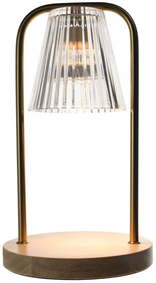 Gold & Wood Small Table Lamp