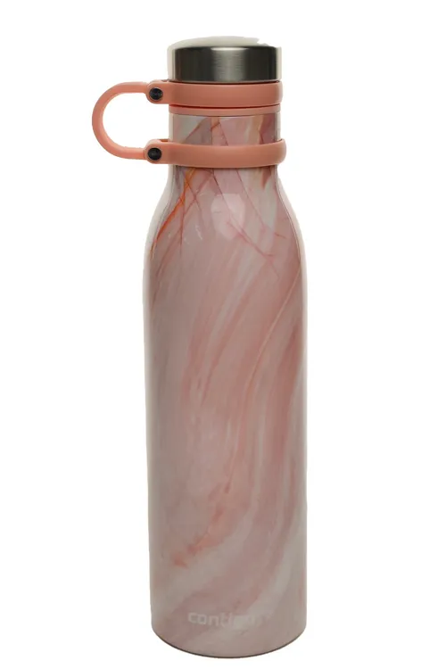 Peach Marbled Metal Water Bottle
