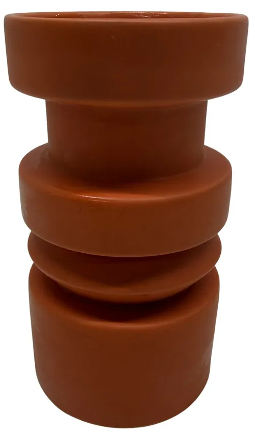 Matte Orange Ceramic Candle Holder