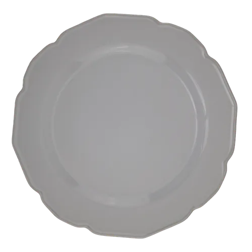 Scalloped White Dinner Plate