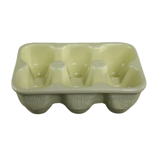 Pastel Yellow Ceramic Egg Carton Holder