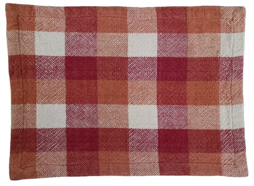 Red & Orange Plaid Rectangular Placemat