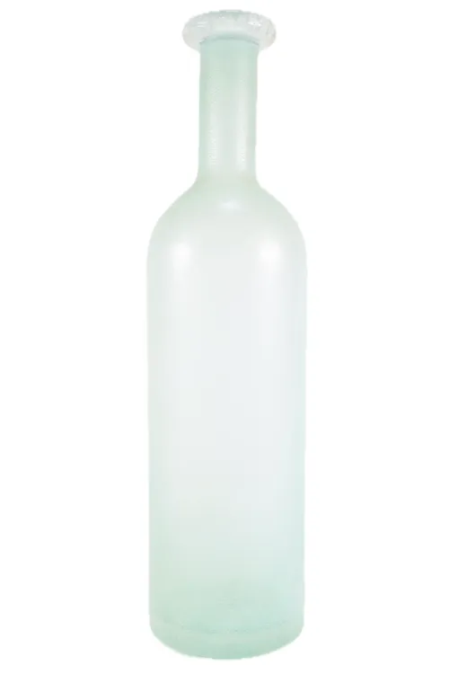 Pale Turquoise Tall Frosted Glass Vase