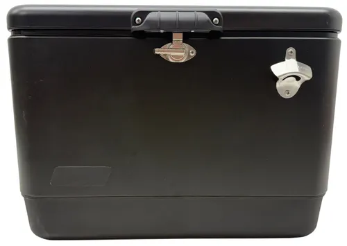 Matte Black Metal Cooler With Bottle Opener